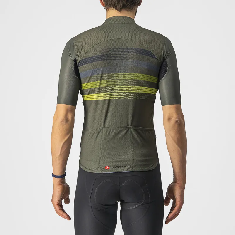 Castelli Endurance Pro Short Sleeve Jersey in Military Green/Blue/Sulphur-1